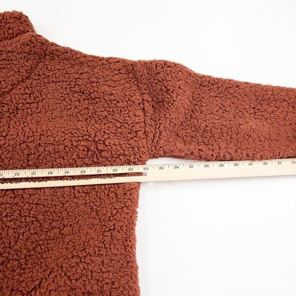 Pink Rose Fleece Sweater Womens Large Pink 5 Button Pullover Long Sleeve Jacket - Picture 8 of 9